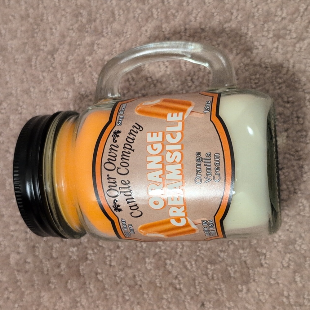 Orange Creamsicle Soy Blend Candle 13 oz Mason Jar NEW